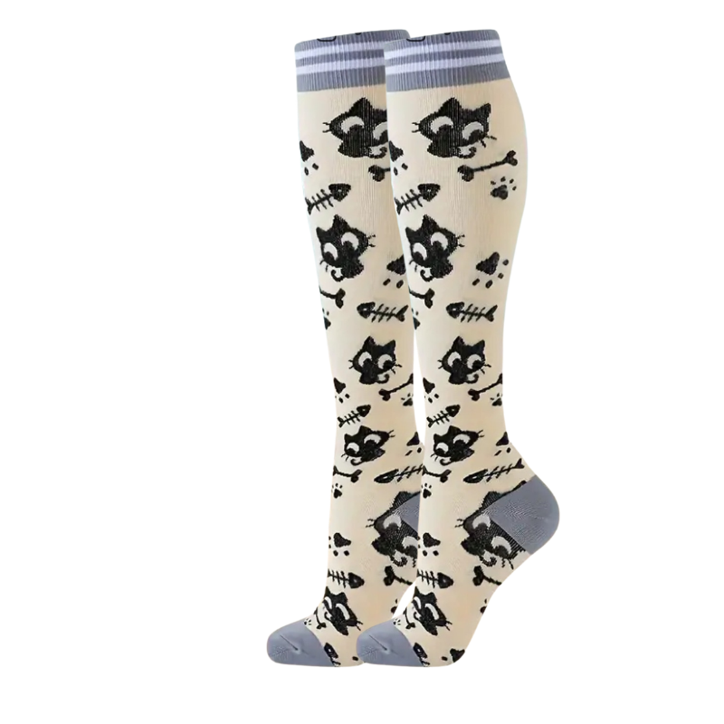 Medias Compresión Diseño Gatos