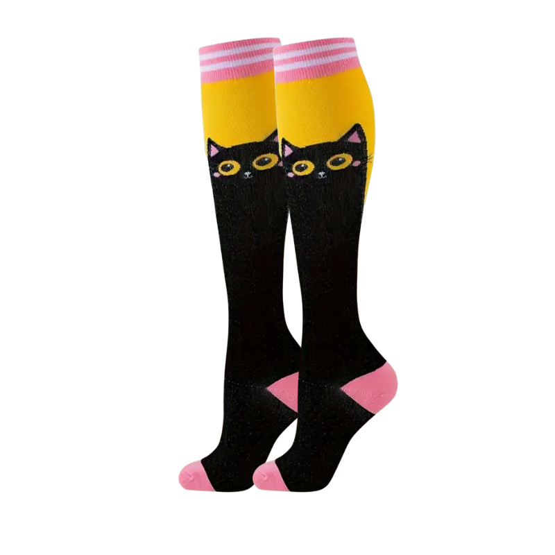Medias Compresión Diseño Gatos